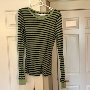 Velvet long sleeved green and dark blue shirt